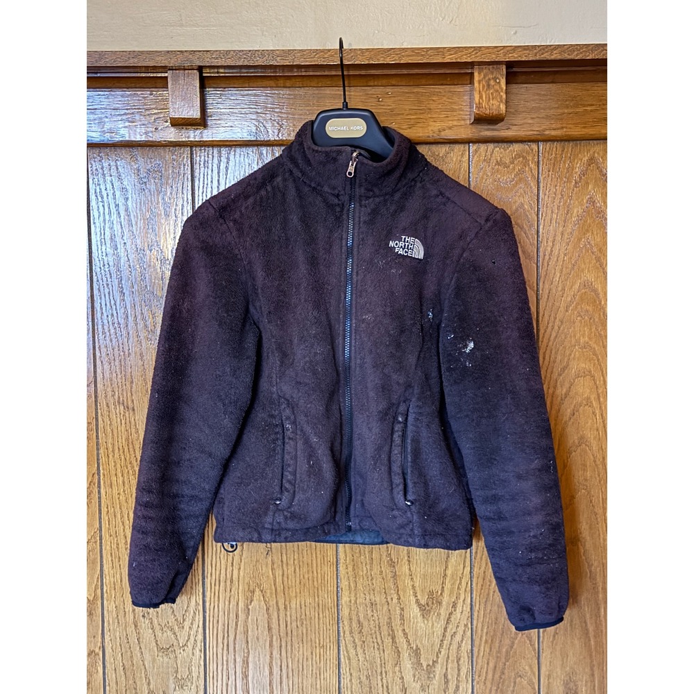 Vinatge/Y2K North Face Fleece Jacket Black/Brown Zip Up Womens Size M